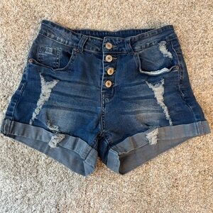 Stylish Blue Denim Women's Shorts